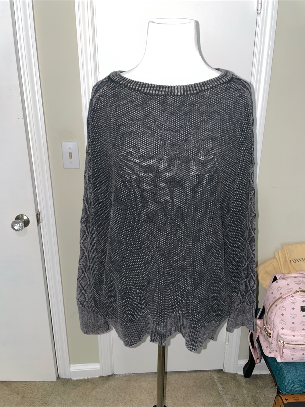 BiBi Charcoal Gray Crewneck Knit Sweater